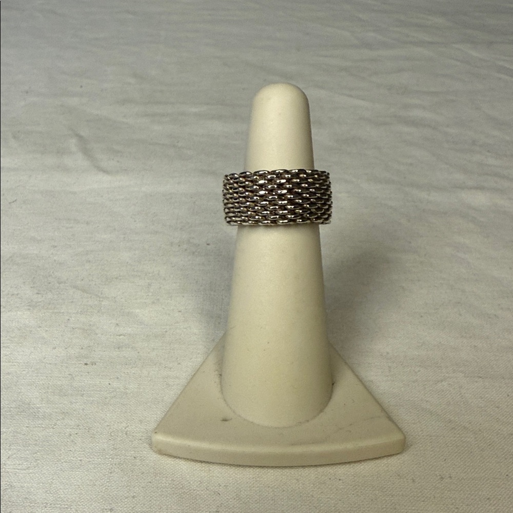 Tiffany&Co. Somerset Mesh Ring in Sterling Silver (sz 4.5)